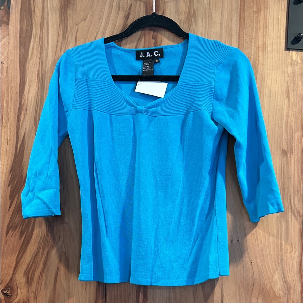 Women’s Bright Turquoise Square-Neck Knit Tunic